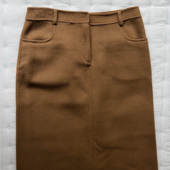 The Frankie Shop Large Malvo Camel Wool Blend Maxi Skirt - Picture 7 of 12